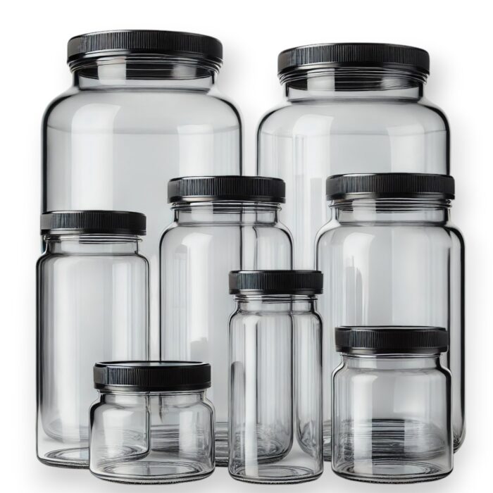 Small Glass Jars with Plastic Lid