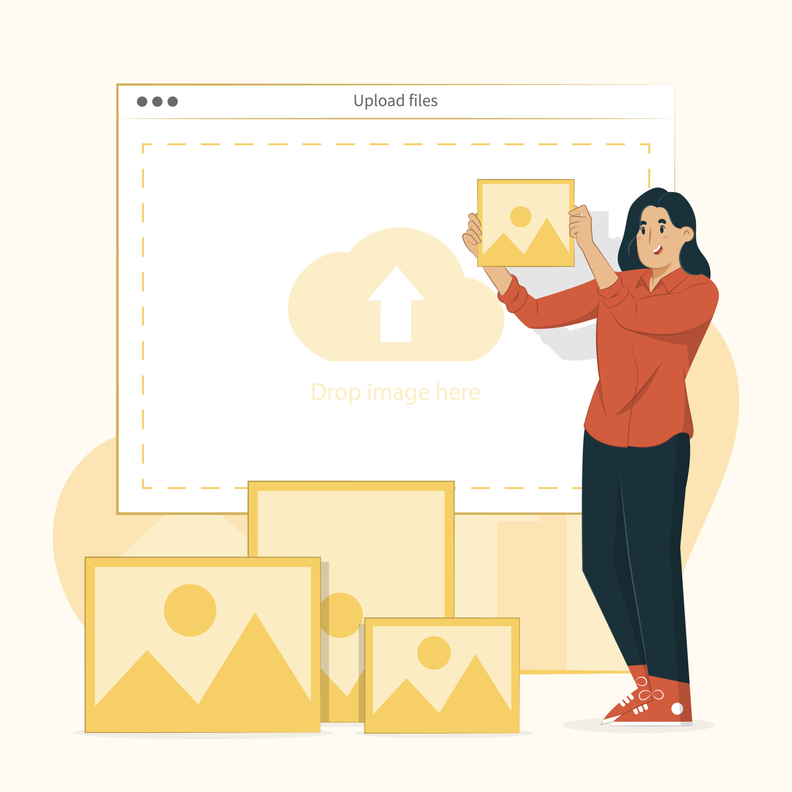 Image upload illustration concept