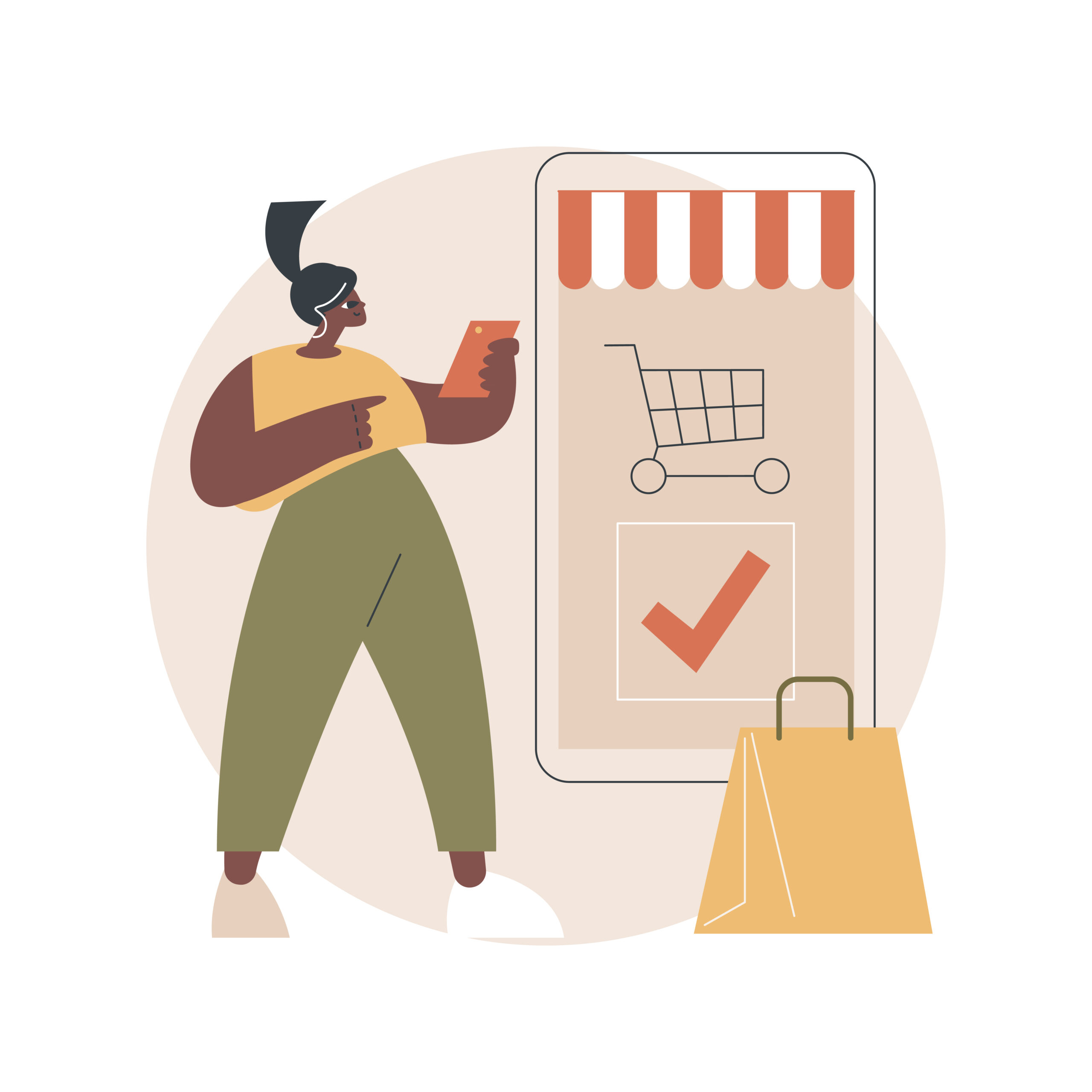 Order placed abstract concept vector illustration.